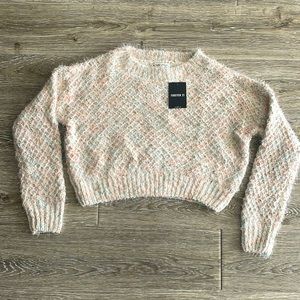 NWT Forever 21 fuzzy pastel knit crop sweater size L